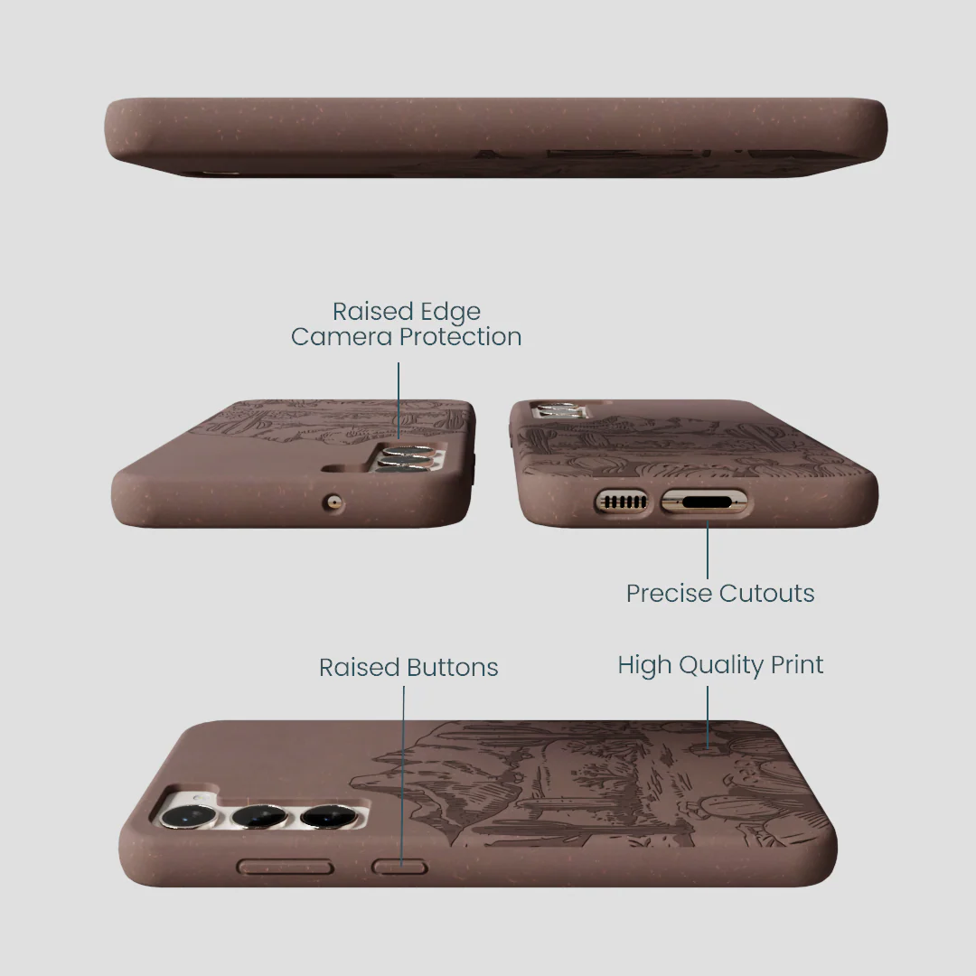 Chocolate Brown Desert Run Samsung Galaxy S23+(Plus) Case - Image 3