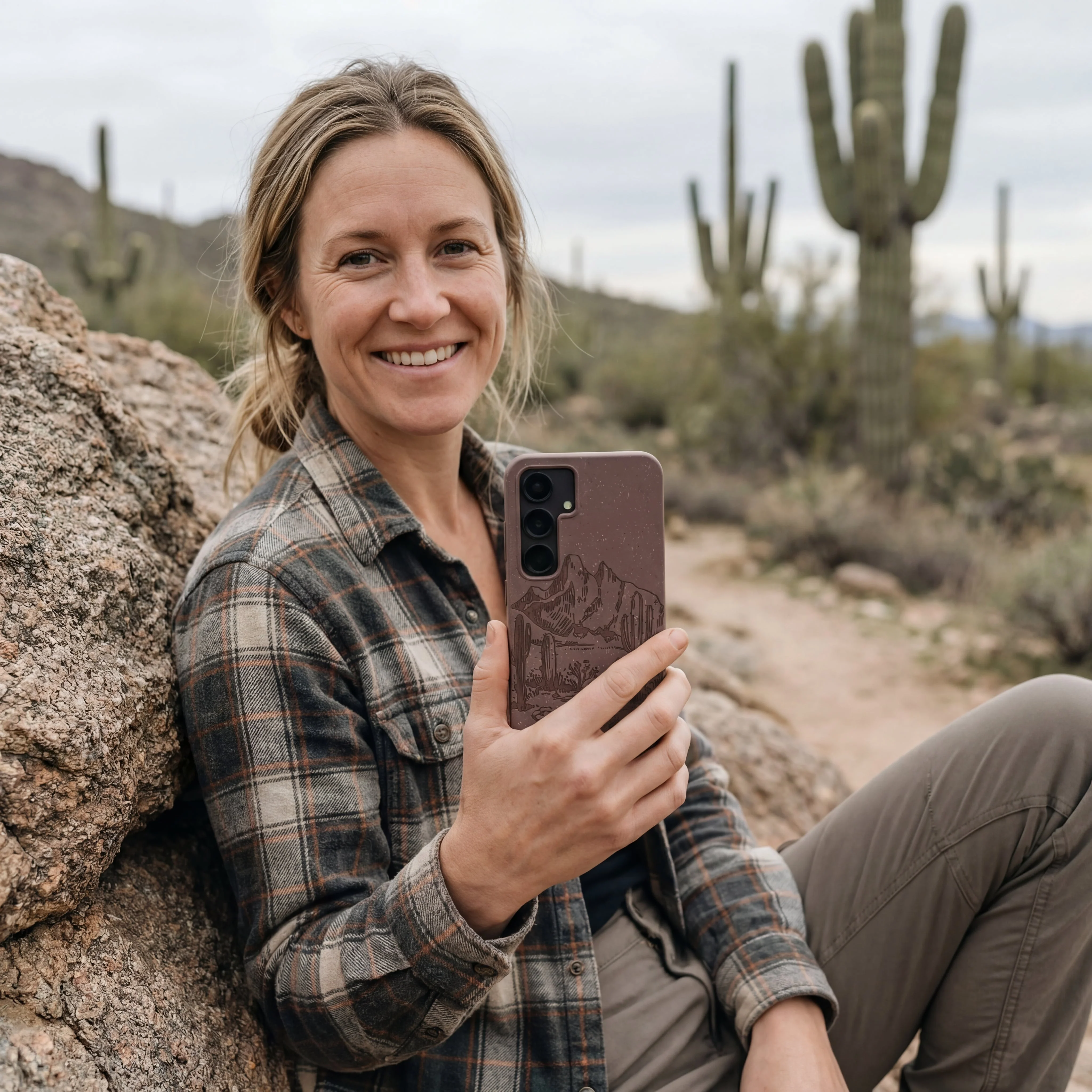 Chocolate Brown Desert Run Samsung Galaxy S24 Ultra Case - Image 2