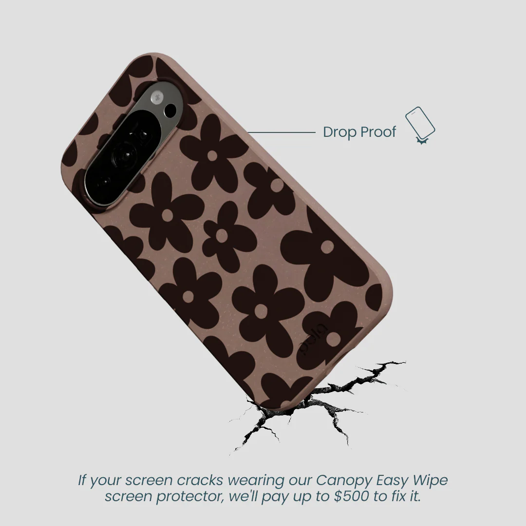 Chocolate Brown Earthy Blooms Google Pixel 10/10 Pro Case - Image 5