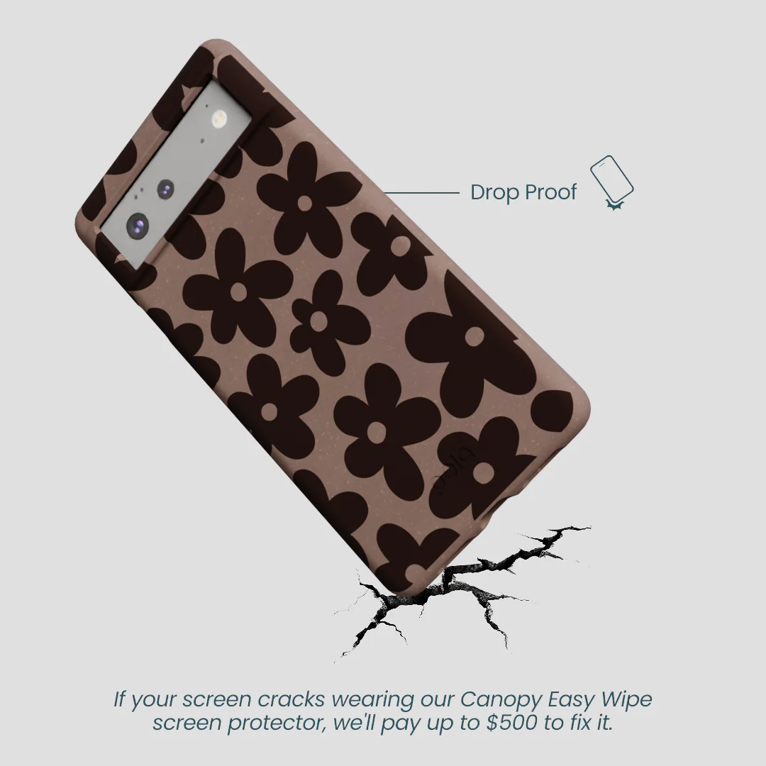 Chocolate Brown Earthy Blooms Google Pixel 6 Case - Image 5