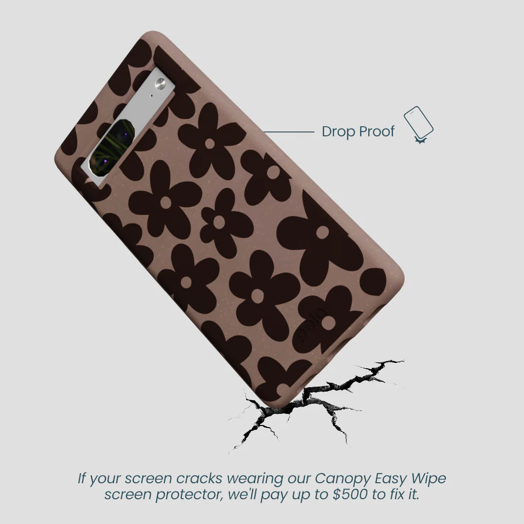 Chocolate Brown Earthy Blooms Google Pixel 7 Case - Image 5