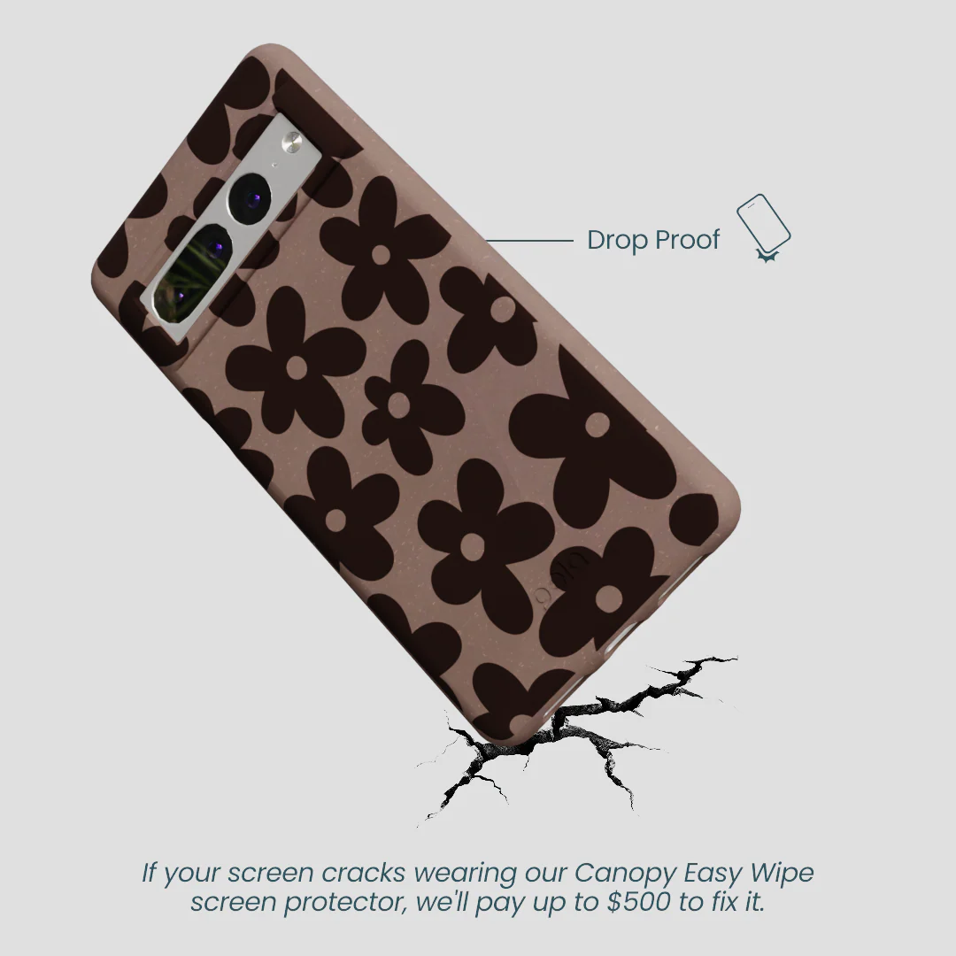 Chocolate Brown Earthy Blooms Google Pixel 7 Pro Case - Image 5