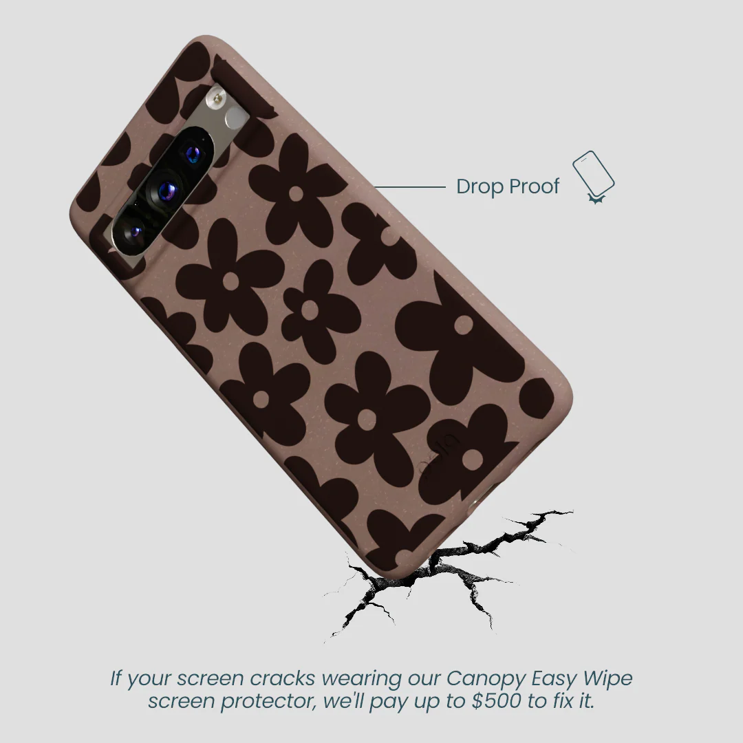 Chocolate Brown Earthy Blooms Google Pixel 8 Pro Case - Image 5