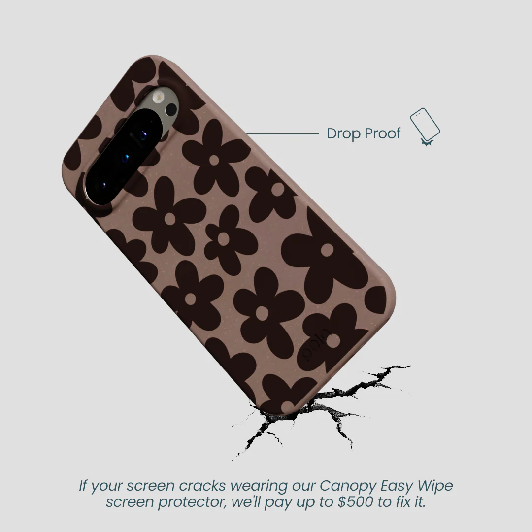 Chocolate Brown Earthy Blooms Google Pixel 9/9 Pro Case - Image 5