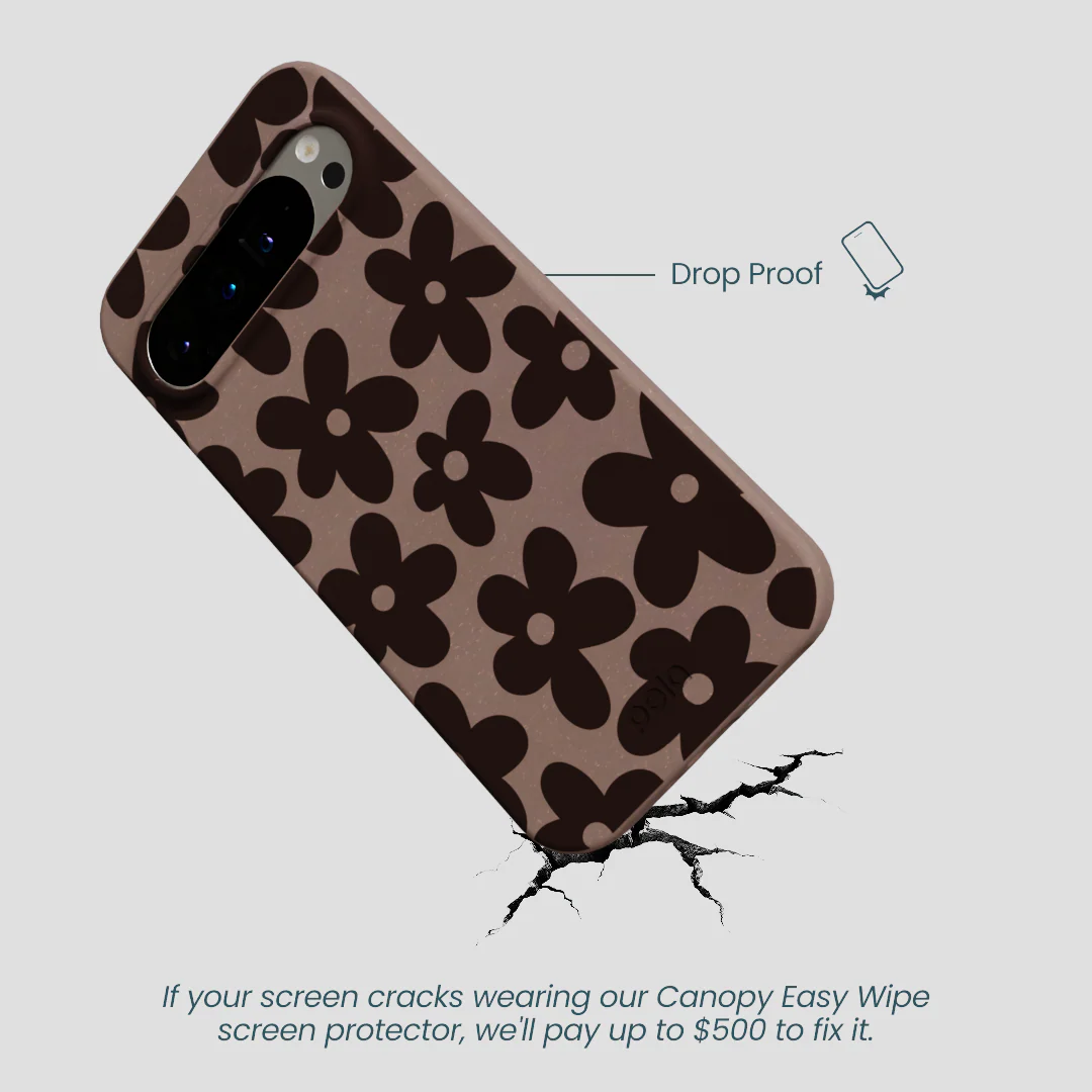 Chocolate Brown Earthy Blooms Google Pixel 9 Pro XL Case - Image 5