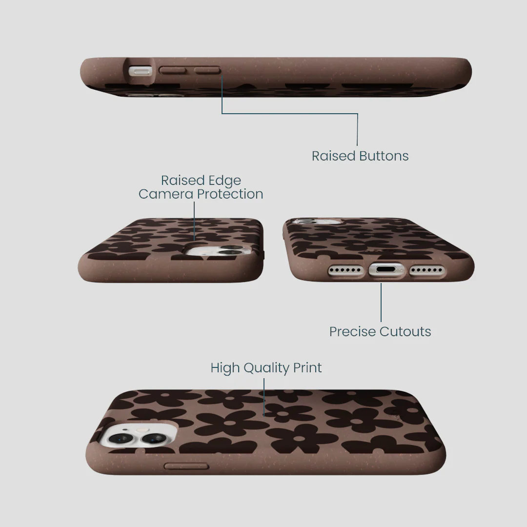 Chocolate Brown Earthy Blooms iPhone 11 Case - Image 3