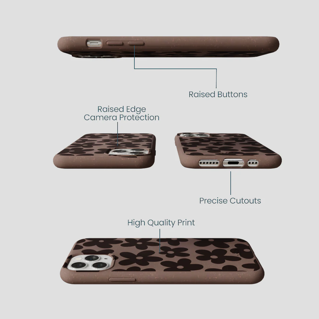 Chocolate Brown Earthy Blooms iPhone 11 Pro Case - Image 3