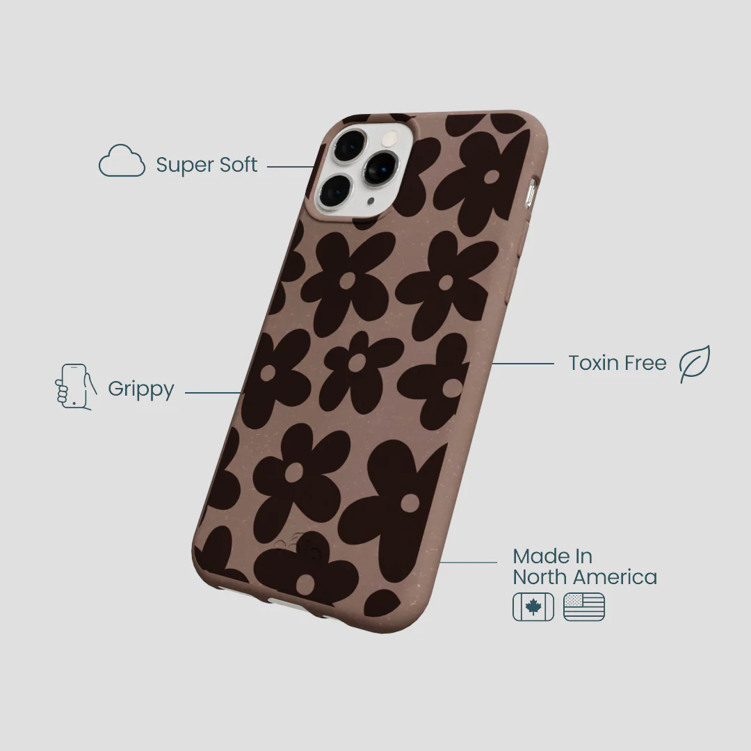 Chocolate Brown Earthy Blooms iPhone 11 Pro Case - Image 4
