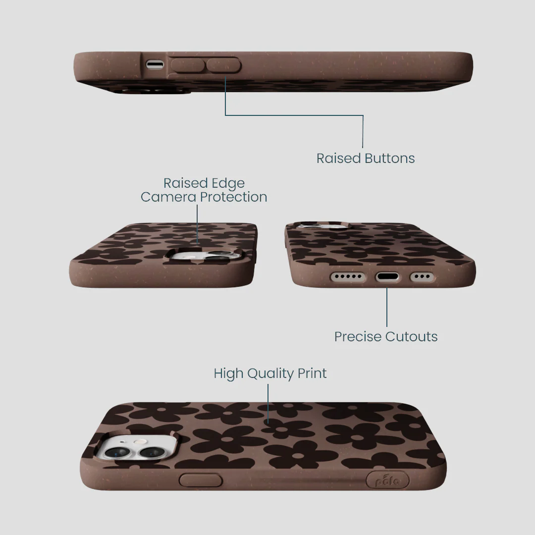 Chocolate Brown Earthy Blooms iPhone 12/ iPhone 12 Pro Case - Image 3