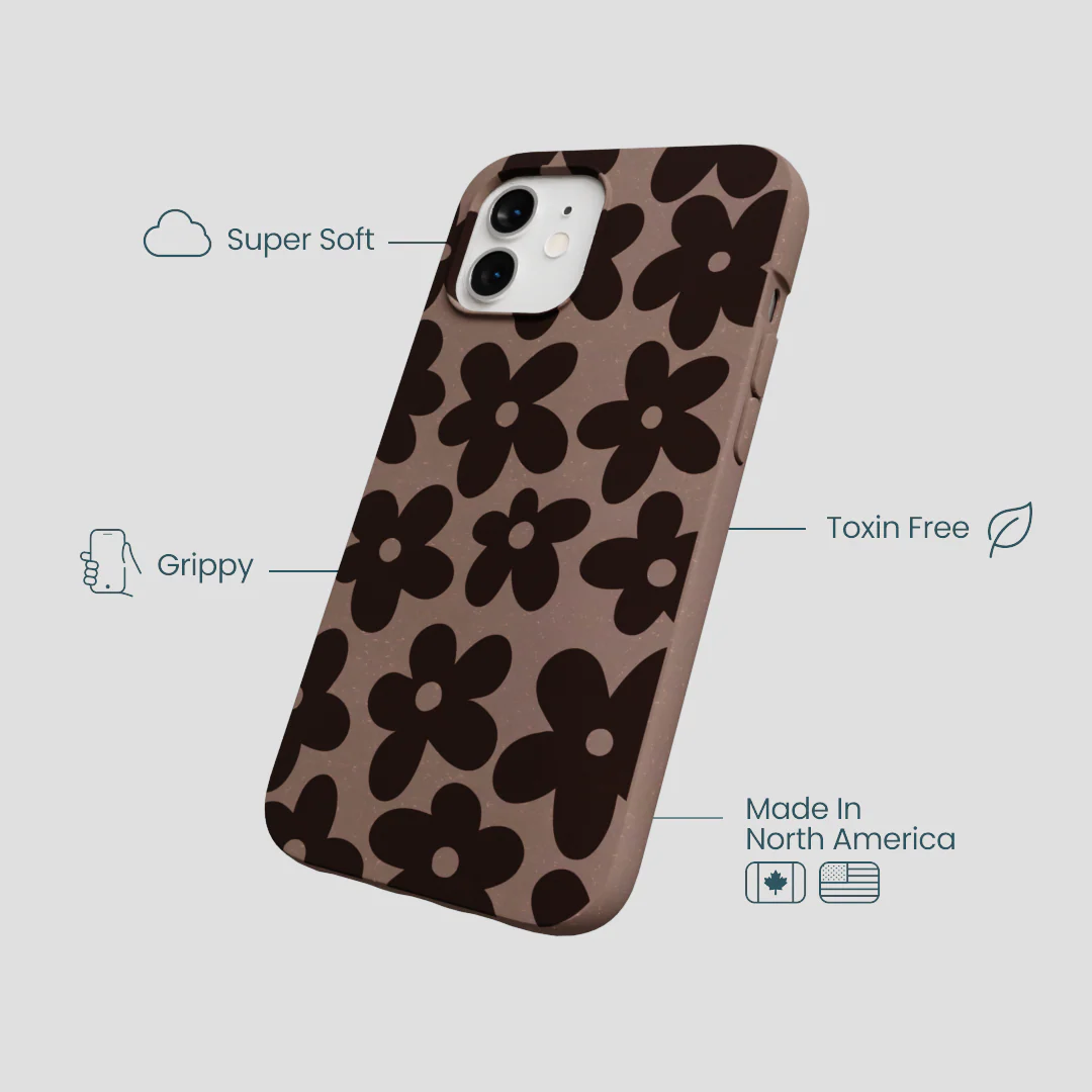 Chocolate Brown Earthy Blooms iPhone 12/ iPhone 12 Pro Case - Image 4