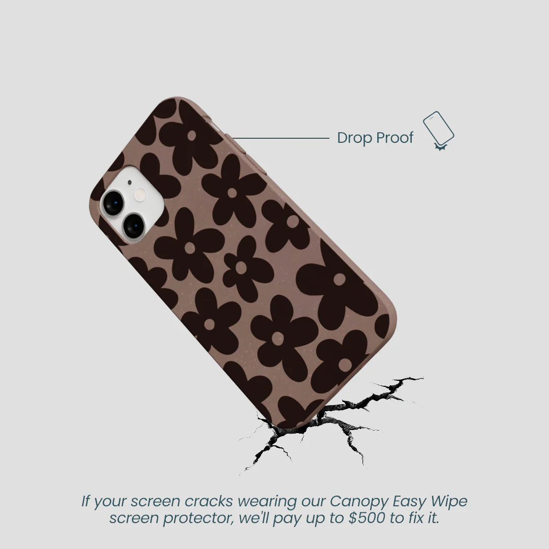Chocolate Brown Earthy Blooms iPhone 12 Mini Case - Image 5