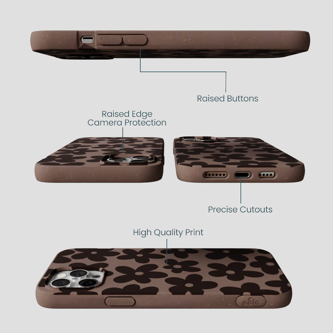 Chocolate Brown Earthy Blooms iPhone 12 Pro Max Case - Image 3