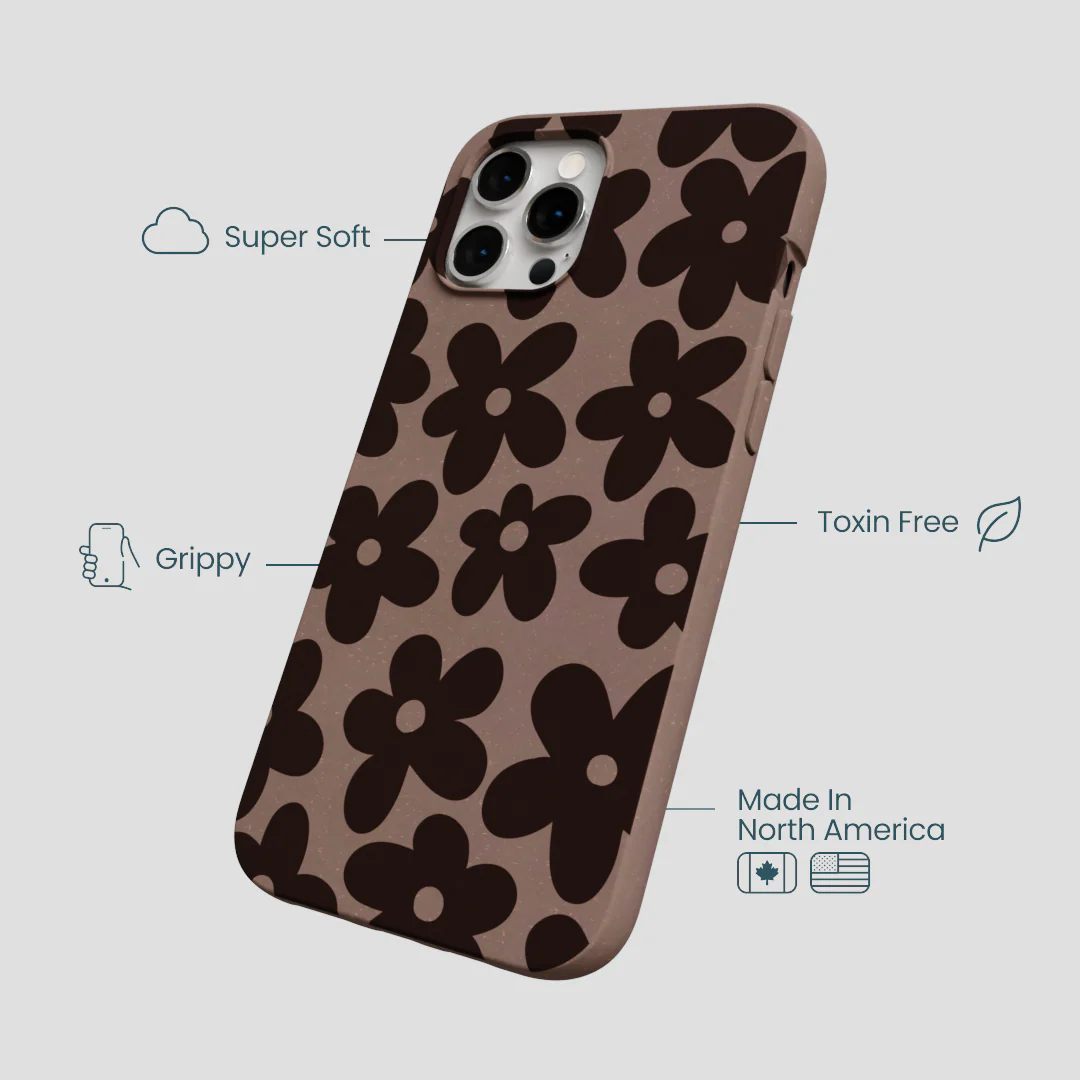 Chocolate Brown Earthy Blooms iPhone 12 Pro Max Case - Image 4