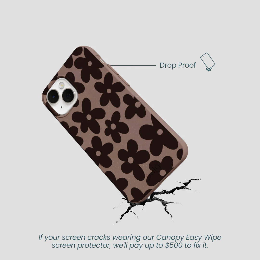 Chocolate Brown Earthy Blooms iPhone 13 Mini Case - Image 5
