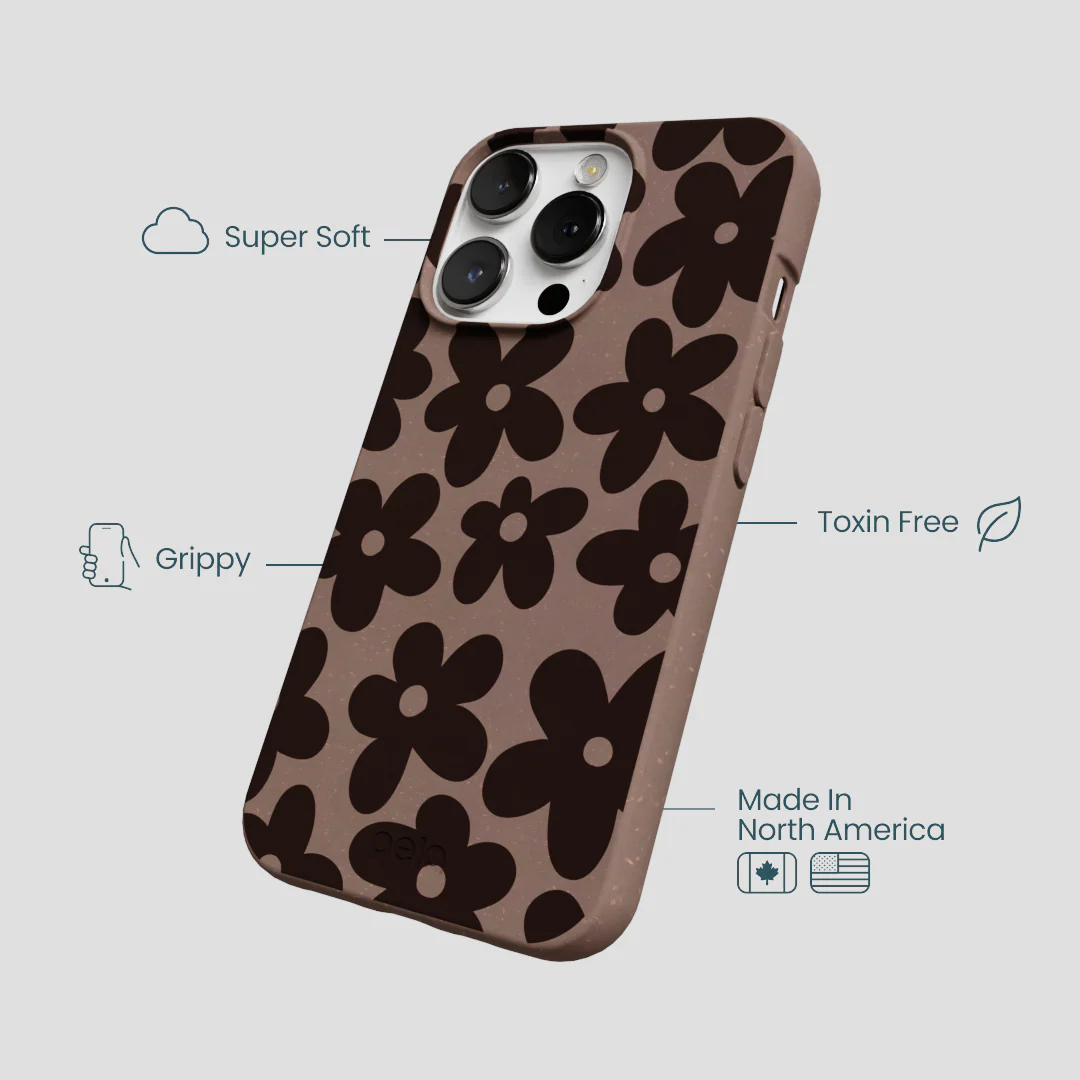 Chocolate Brown Earthy Blooms iPhone 13 Pro Max Case - Image 4