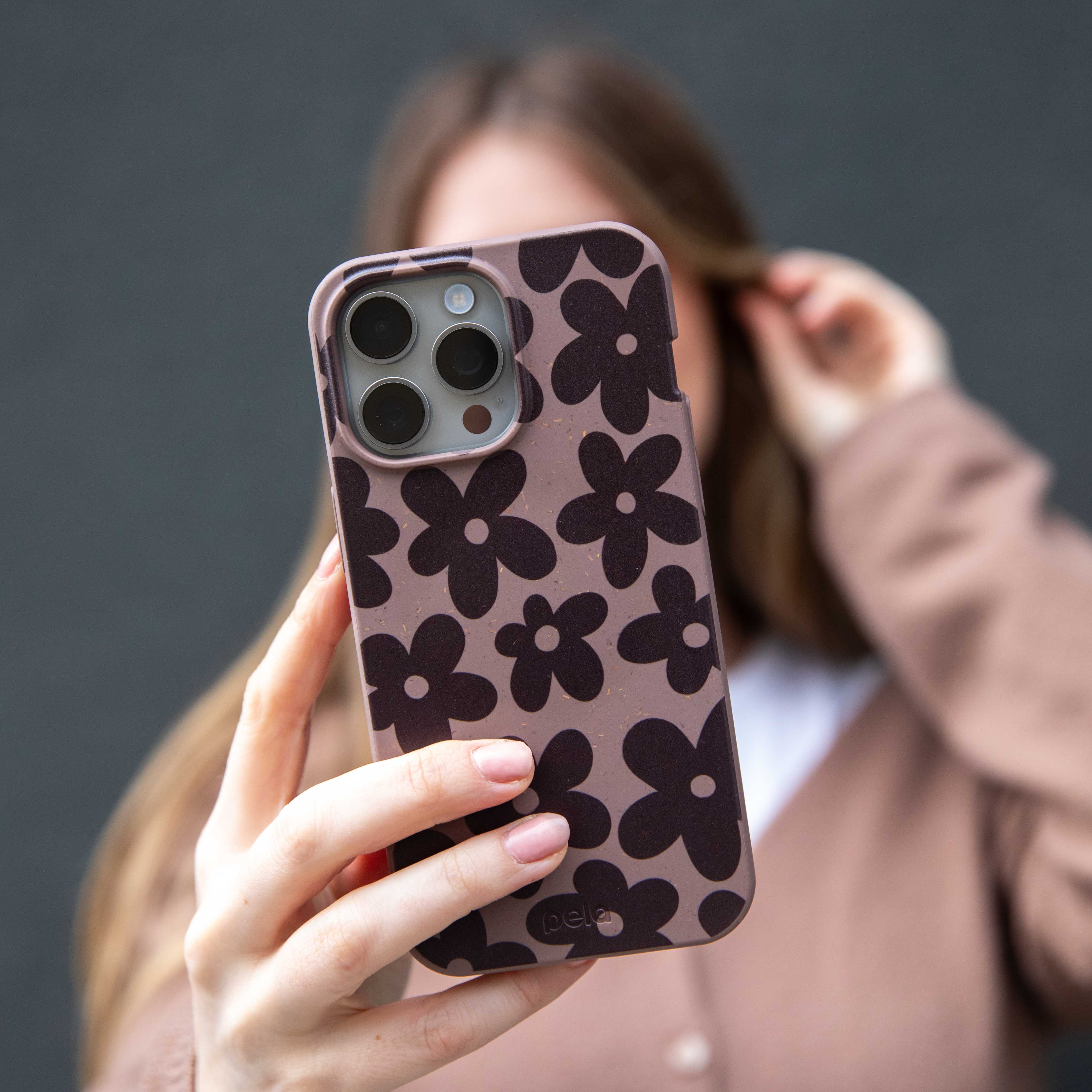Chocolate Brown Earthy Blooms iPhone 15 Plus Case - Image 6