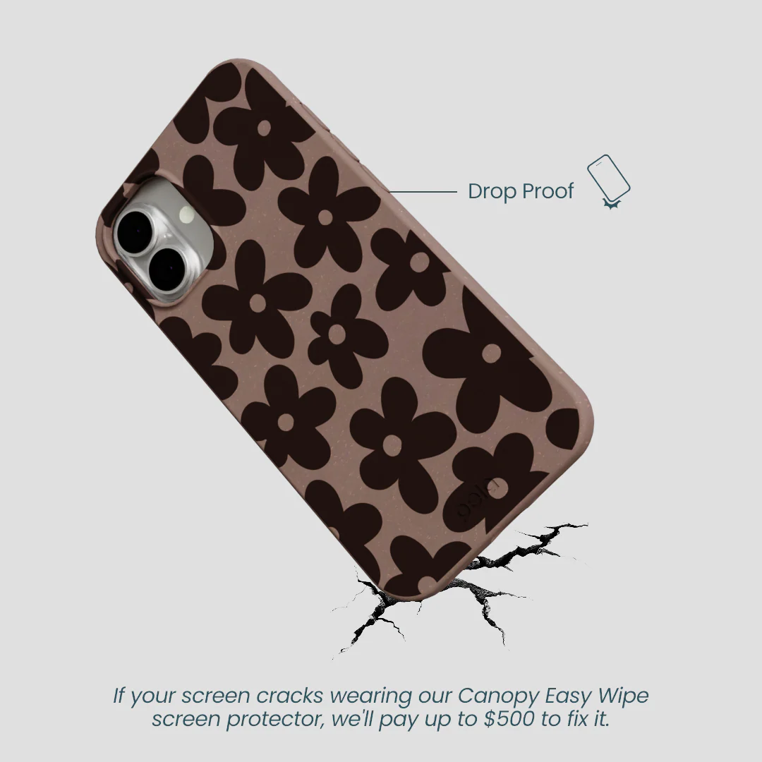 Chocolate Brown Earthy Blooms iPhone 16 Plus Case - Image 5