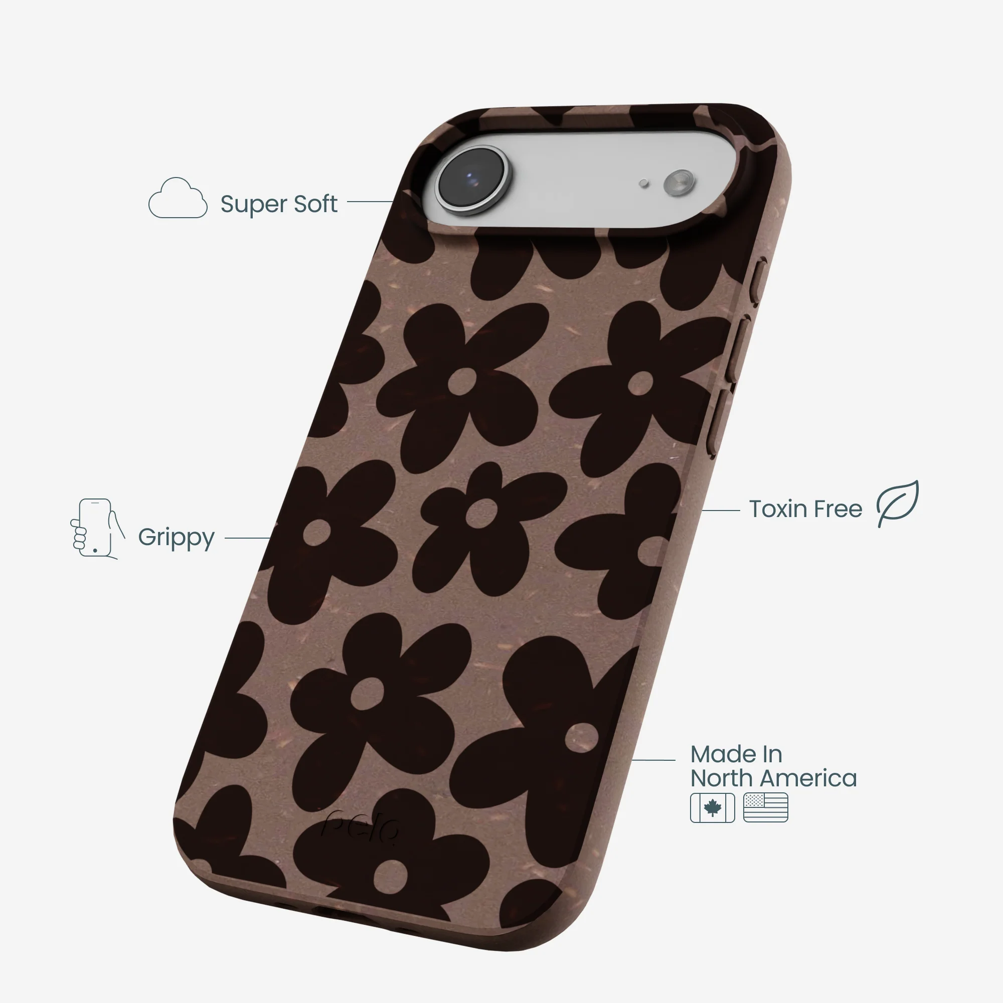 Chocolate Brown Earthy Blooms iPhone Air Case - Image 4