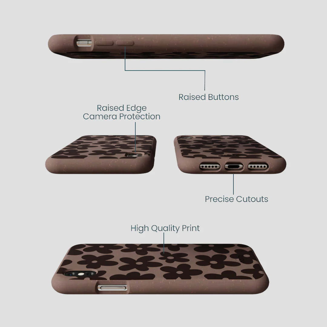 Chocolate Brown Earthy Blooms iPhone XR Case - Image 3
