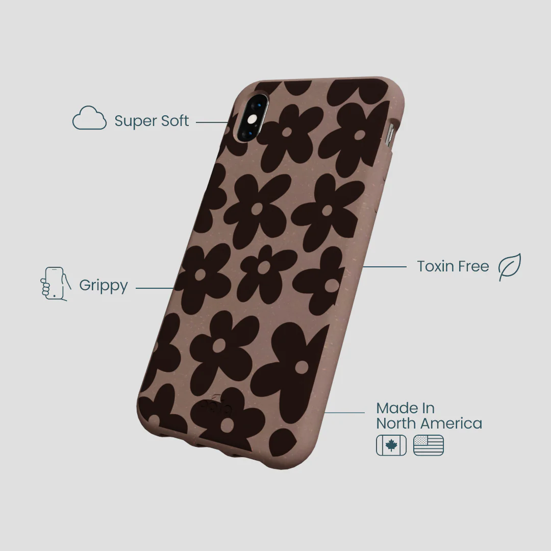 Chocolate Brown Earthy Blooms iPhone XR Case - Image 4