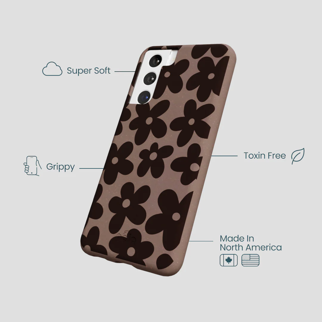 Chocolate Brown Earthy Blooms Samsung Galaxy S21 Case - Image 4