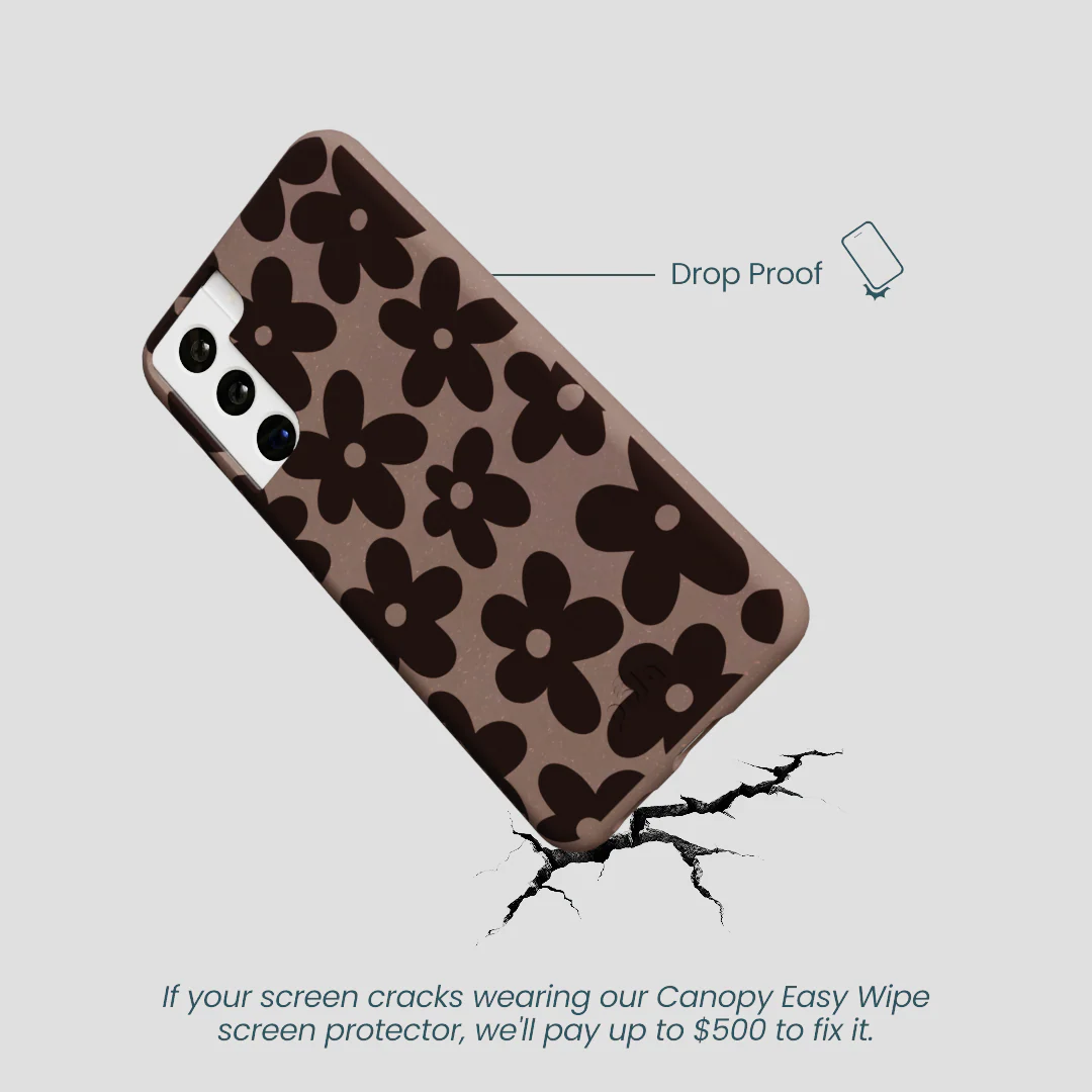 Chocolate Brown Earthy Blooms Samsung Galaxy S21 Case - Image 5