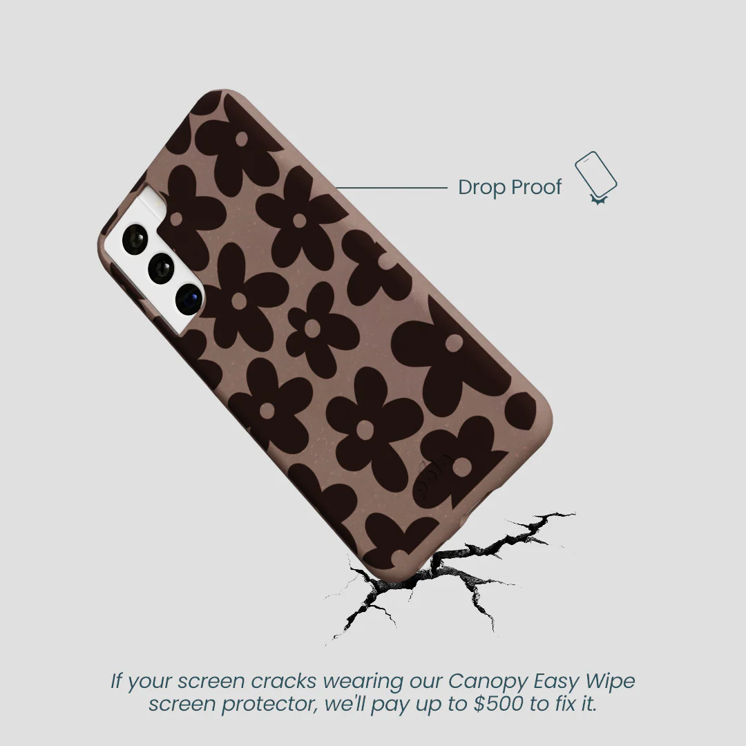 Chocolate Brown Earthy Blooms Samsung Galaxy S22 Case - Image 5