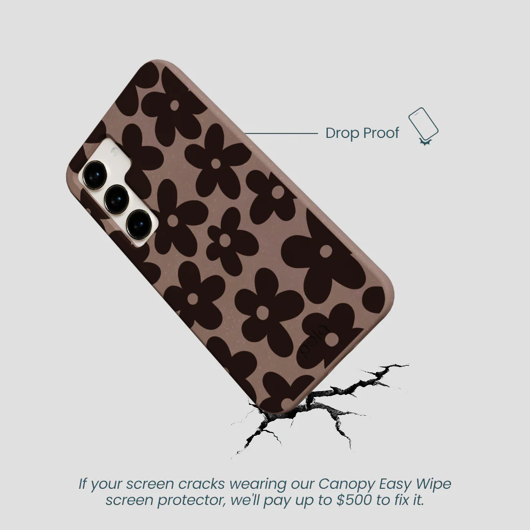 Chocolate Brown Earthy Blooms Samsung Galaxy S24 Case - Image 5