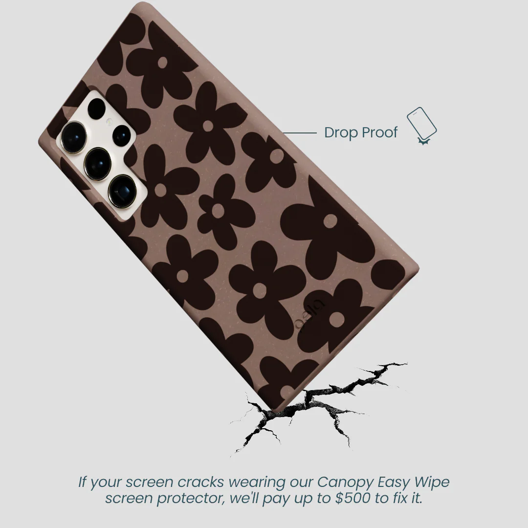 Chocolate Brown Earthy Blooms Samsung Galaxy S24 Ultra Case - Image 5