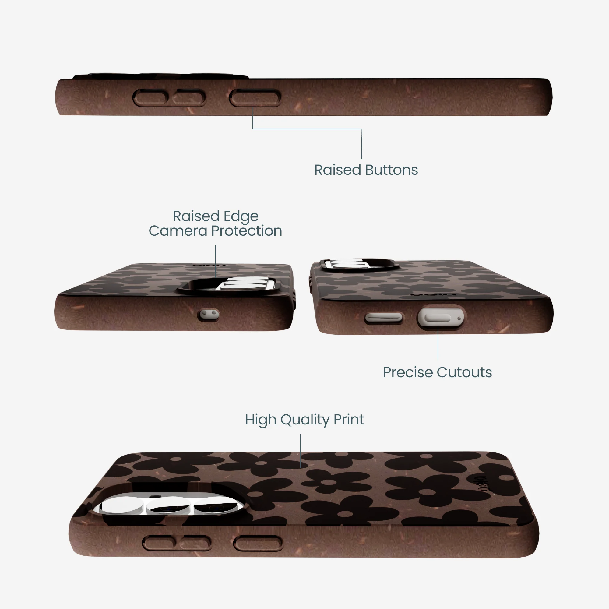 Chocolate Brown Earthy Blooms Samsung Galaxy S26 Case - Image 3