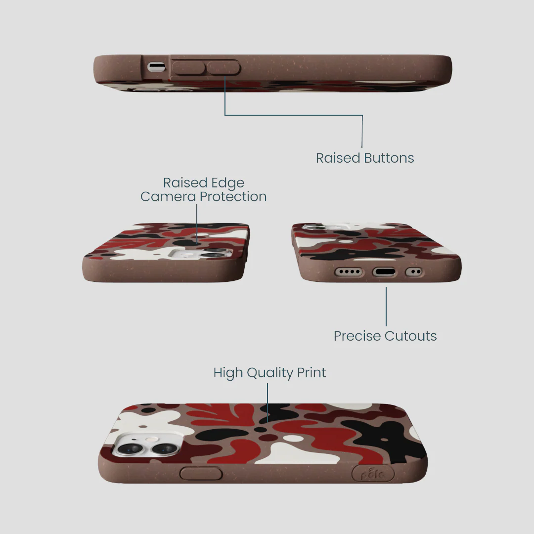 Chocolate Brown Earthy Curves iPhone 12 Mini Case - Image 3