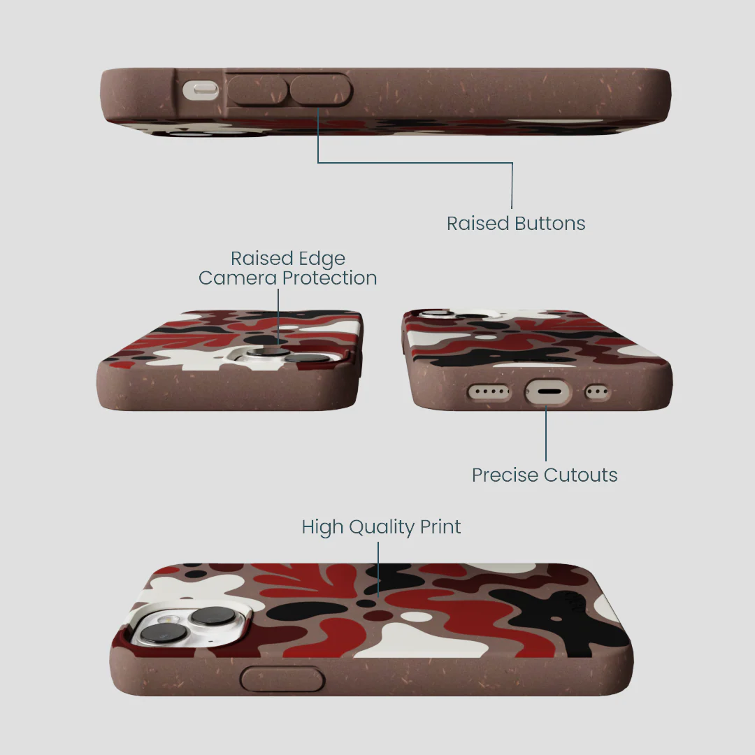 Chocolate Brown Earthy Curves iPhone 13 Case - Image 3