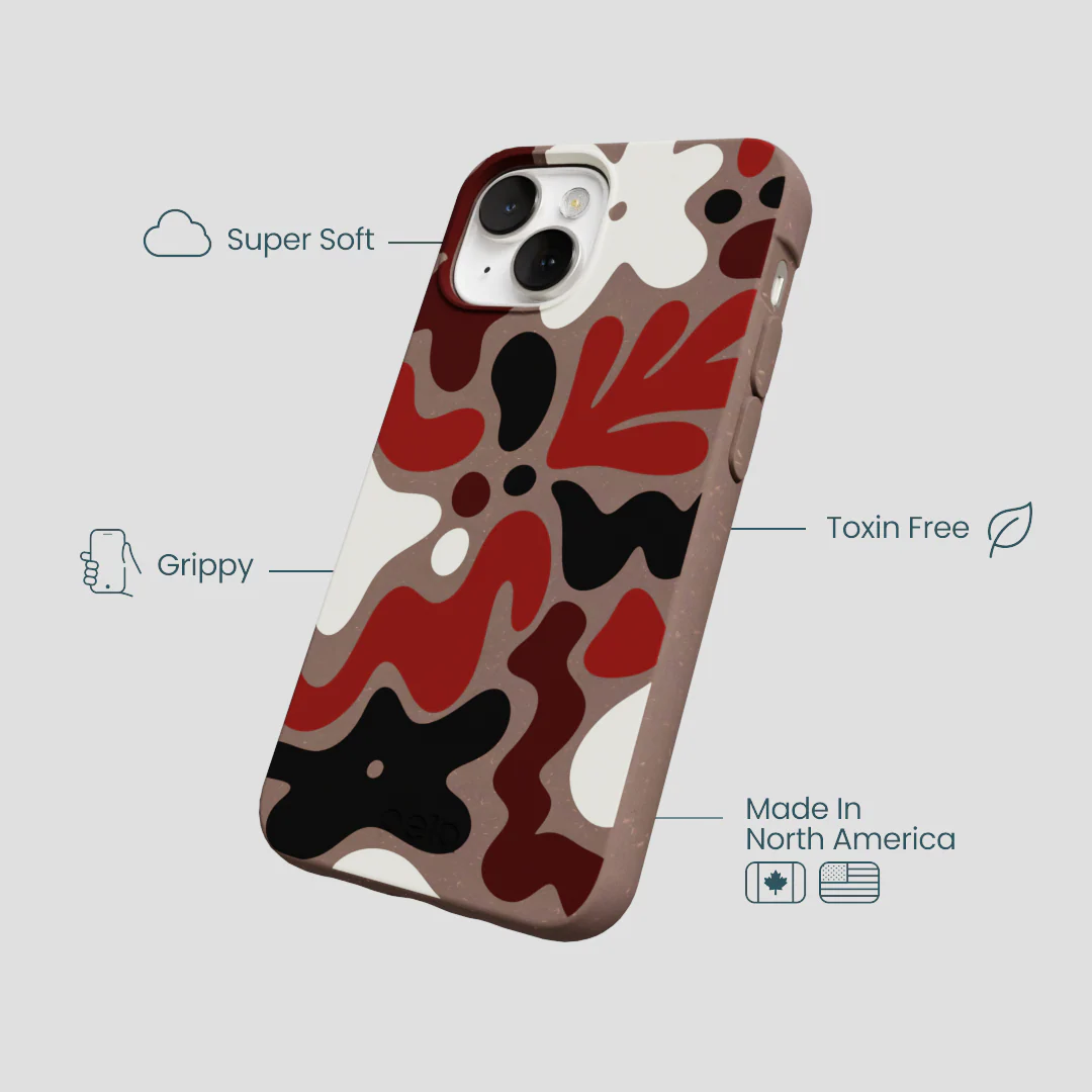 Chocolate Brown Earthy Curves iPhone 13 Case - Image 4