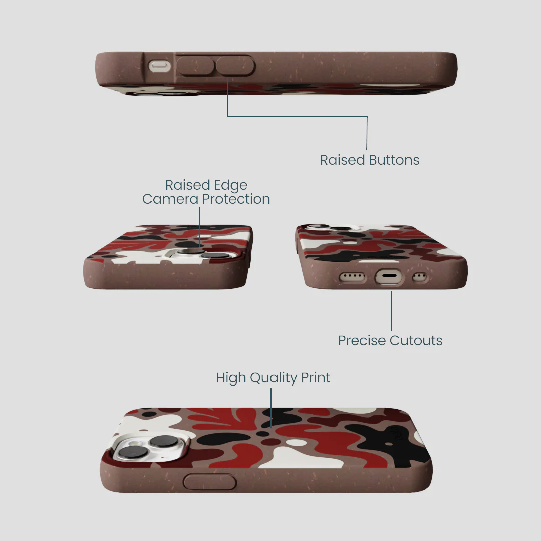 Chocolate Brown Earthy Curves iPhone 13 Mini Case - Image 3