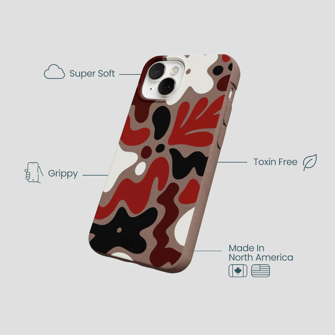 Chocolate Brown Earthy Curves iPhone 13 Mini Case - Image 4
