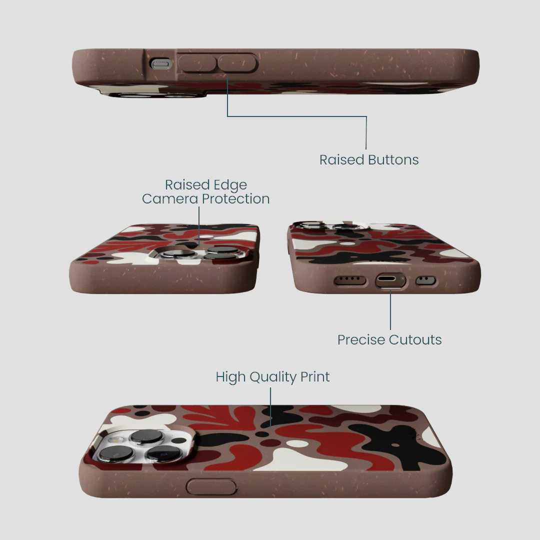 Chocolate Brown Earthy Curves iPhone 13 Pro Case - Image 3