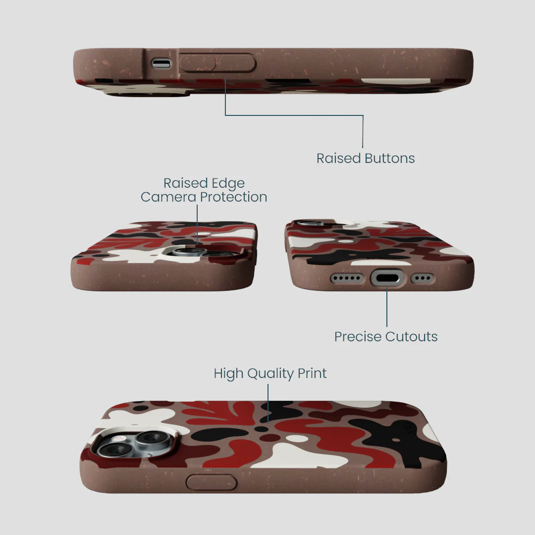 Chocolate Brown Earthy Curves iPhone 14 Case - Image 3