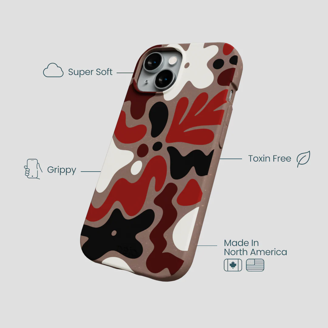 Chocolate Brown Earthy Curves iPhone 14 Case - Image 4