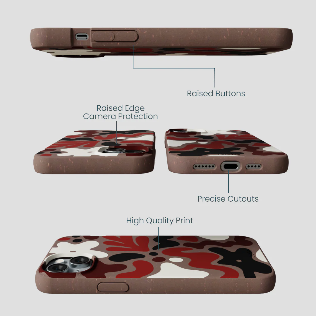 Chocolate Brown Earthy Curves iPhone 14 Plus Case - Image 3