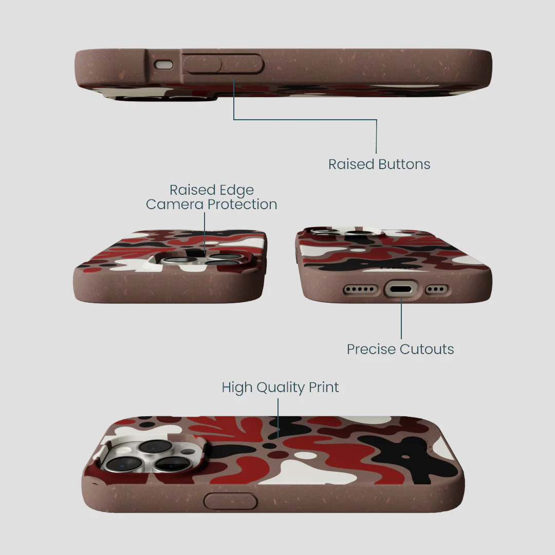 Chocolate Brown Earthy Curves iPhone 14 Pro Case - Image 3