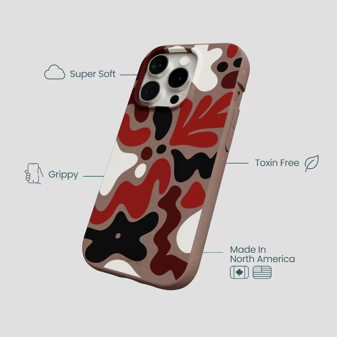 Chocolate Brown Earthy Curves iPhone 14 Pro Case - Image 4