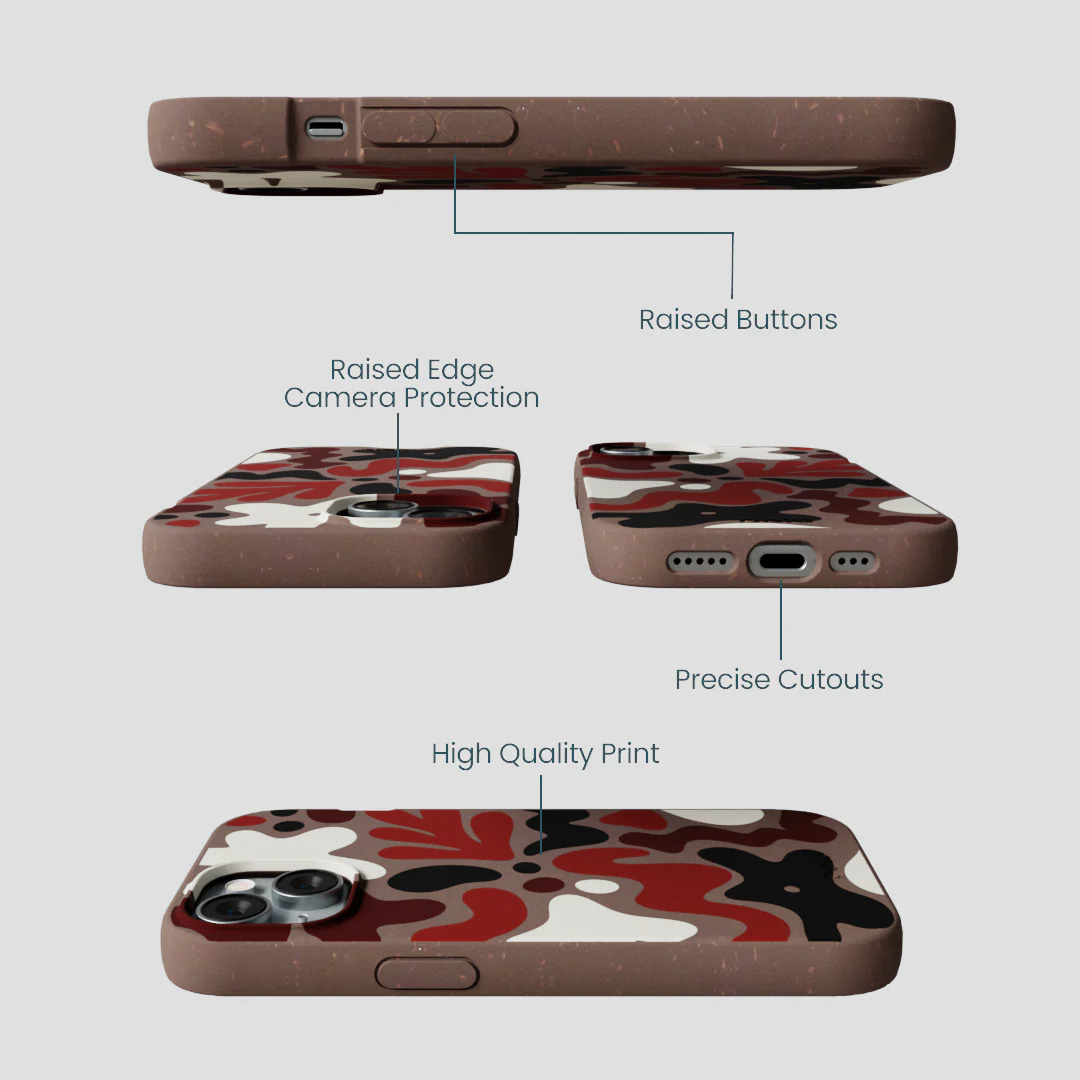 Chocolate Brown Earthy Curves iPhone 15 Case - Image 3