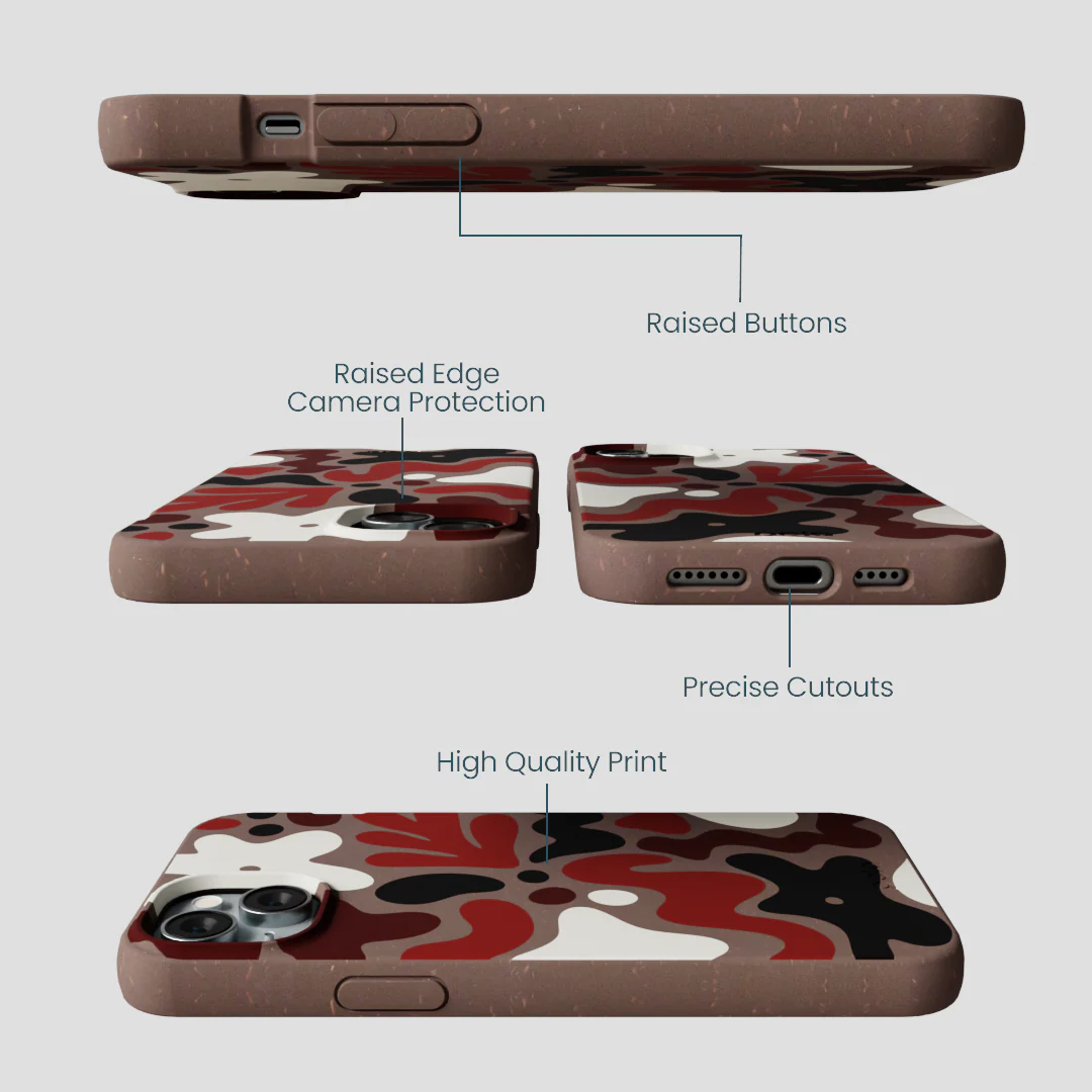 Chocolate Brown Earthy Curves iPhone 15 Plus Case - Image 3