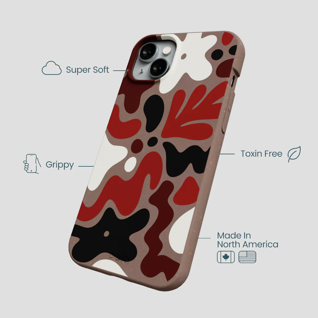 Chocolate Brown Earthy Curves iPhone 15 Plus Case - Image 4