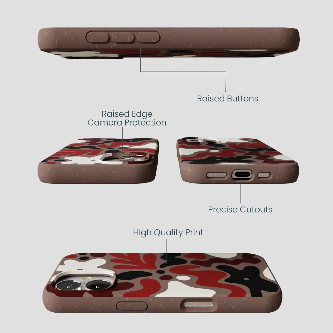 Chocolate Brown Earthy Curves iPhone 16 Case - Image 3