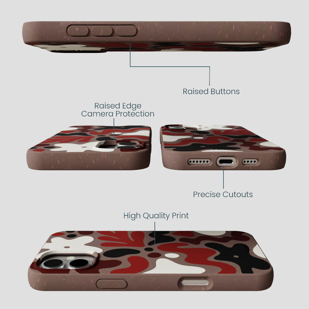 Chocolate Brown Earthy Curves iPhone 16 Plus Case - Image 3