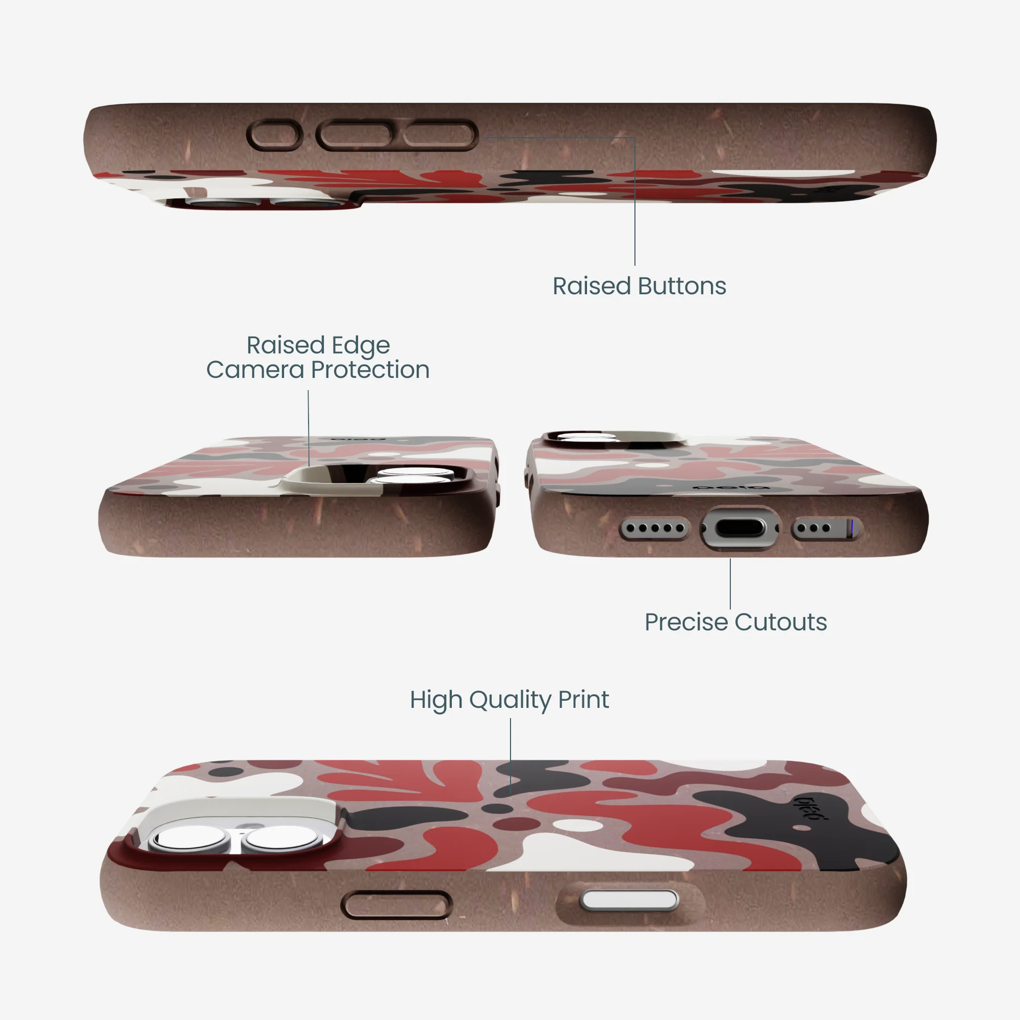 Chocolate Brown Earthy Curves iPhone 17 Case - Image 3