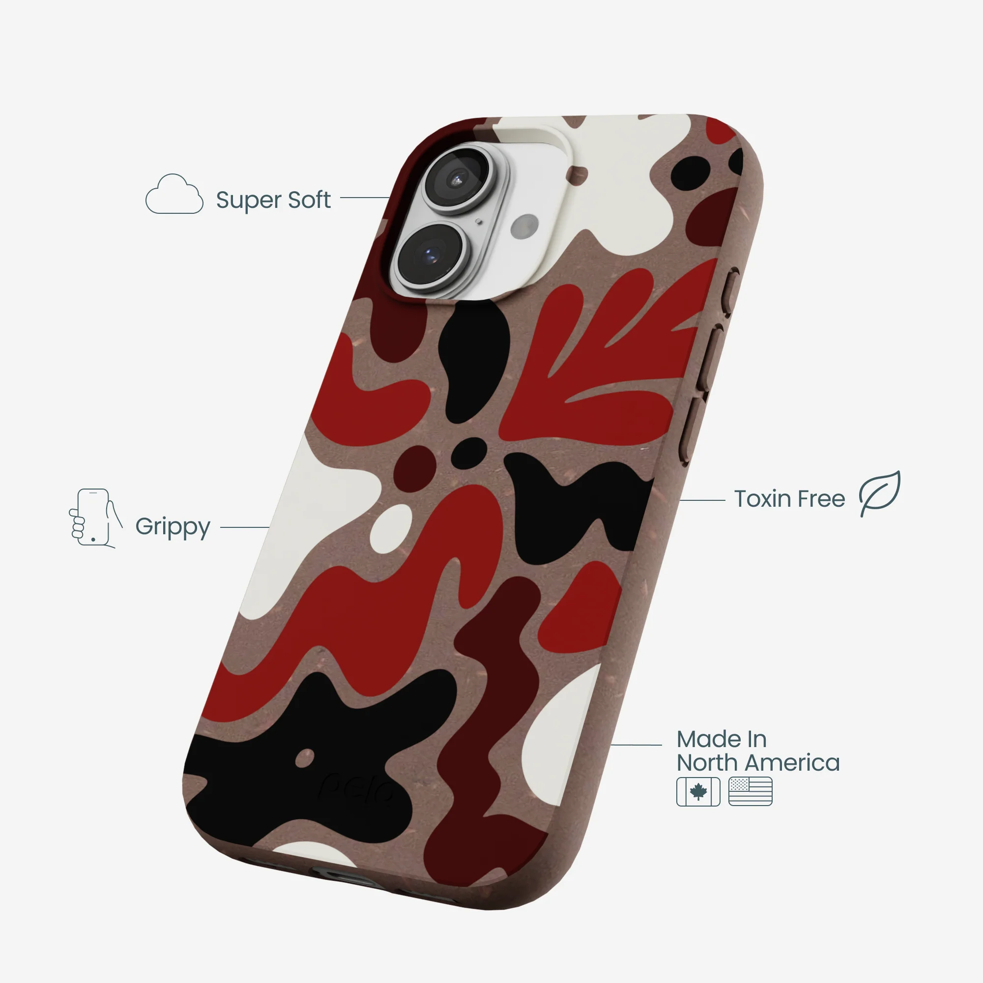 Chocolate Brown Earthy Curves iPhone 17 Case - Image 4