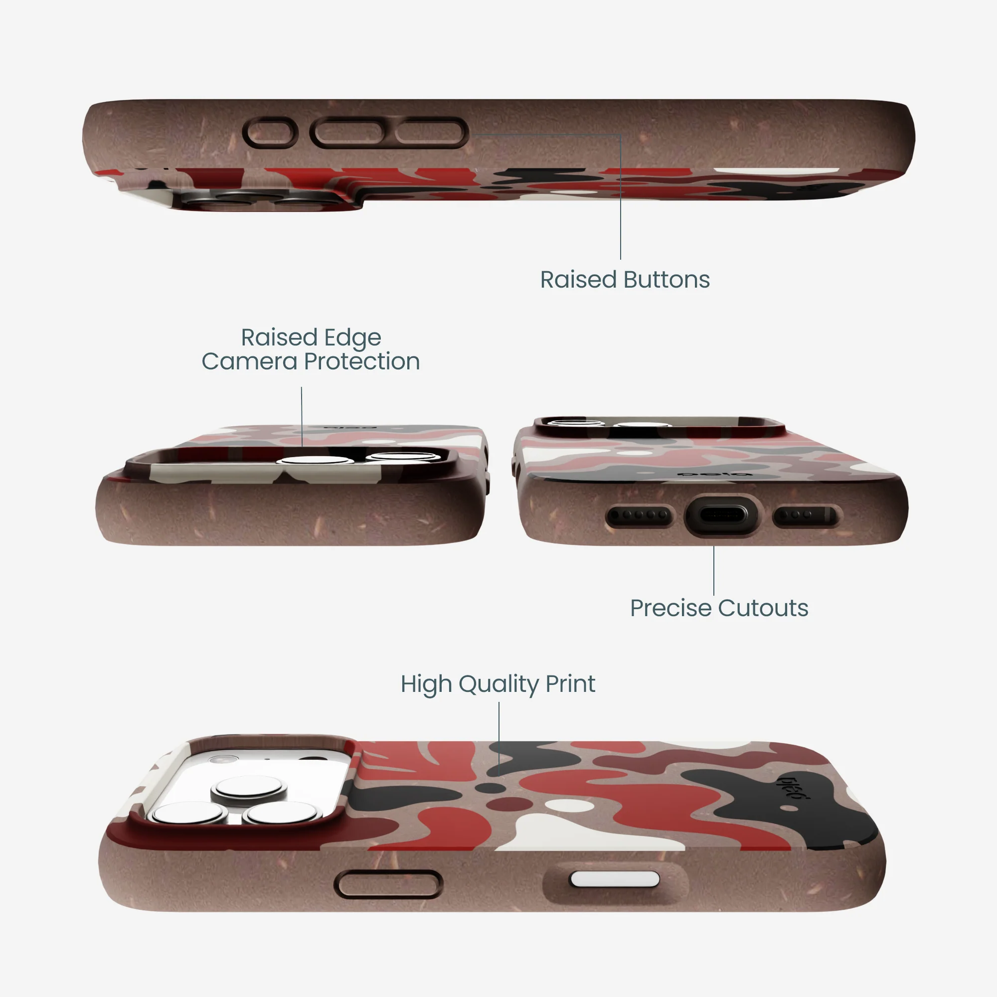 Chocolate Brown Earthy Curves iPhone 17 Pro Case - Image 3