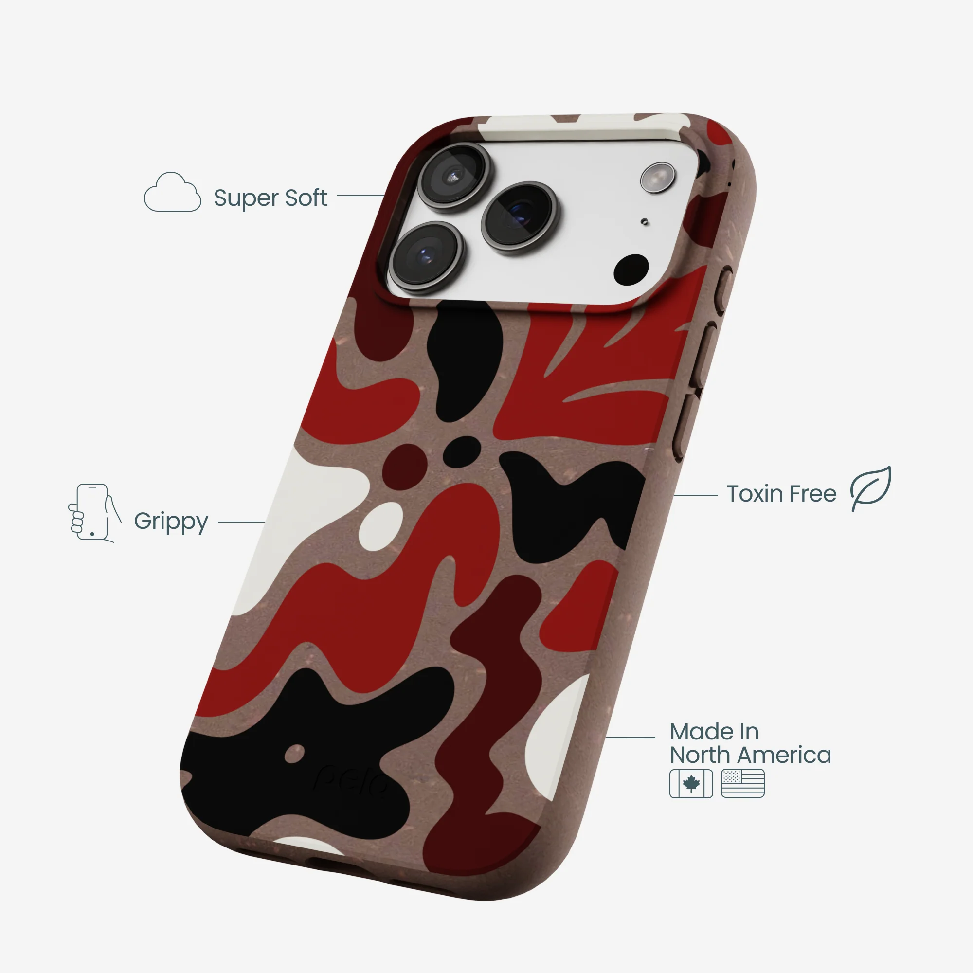 Chocolate Brown Earthy Curves iPhone 17 Pro Case - Image 4